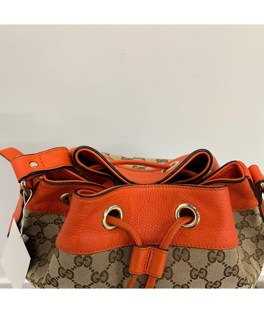 GUCCI Бежевая кожаная сумка через плечо, фото 4