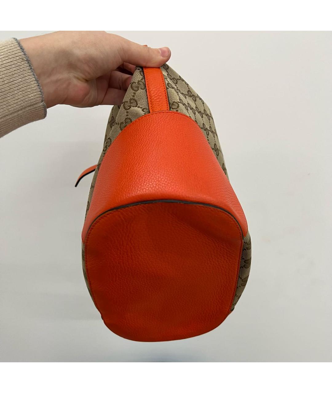 GUCCI Бежевая кожаная сумка через плечо, фото 6