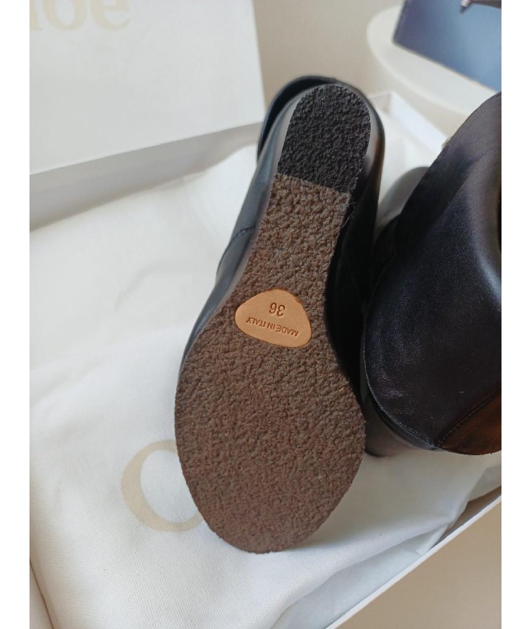 CHLOE Черные кожаные ботильоны, фото 9