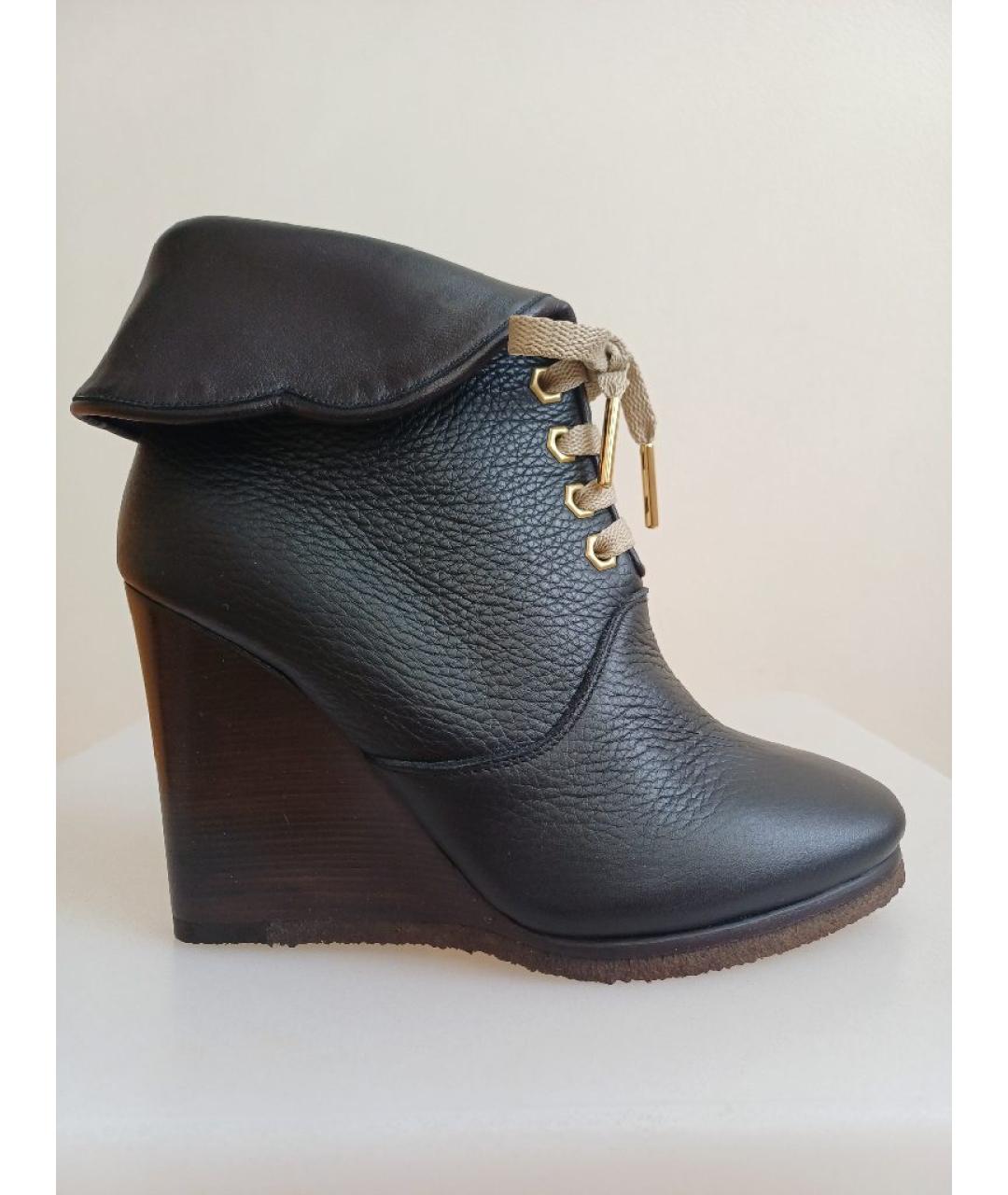 CHLOE Черные кожаные ботильоны, фото 10