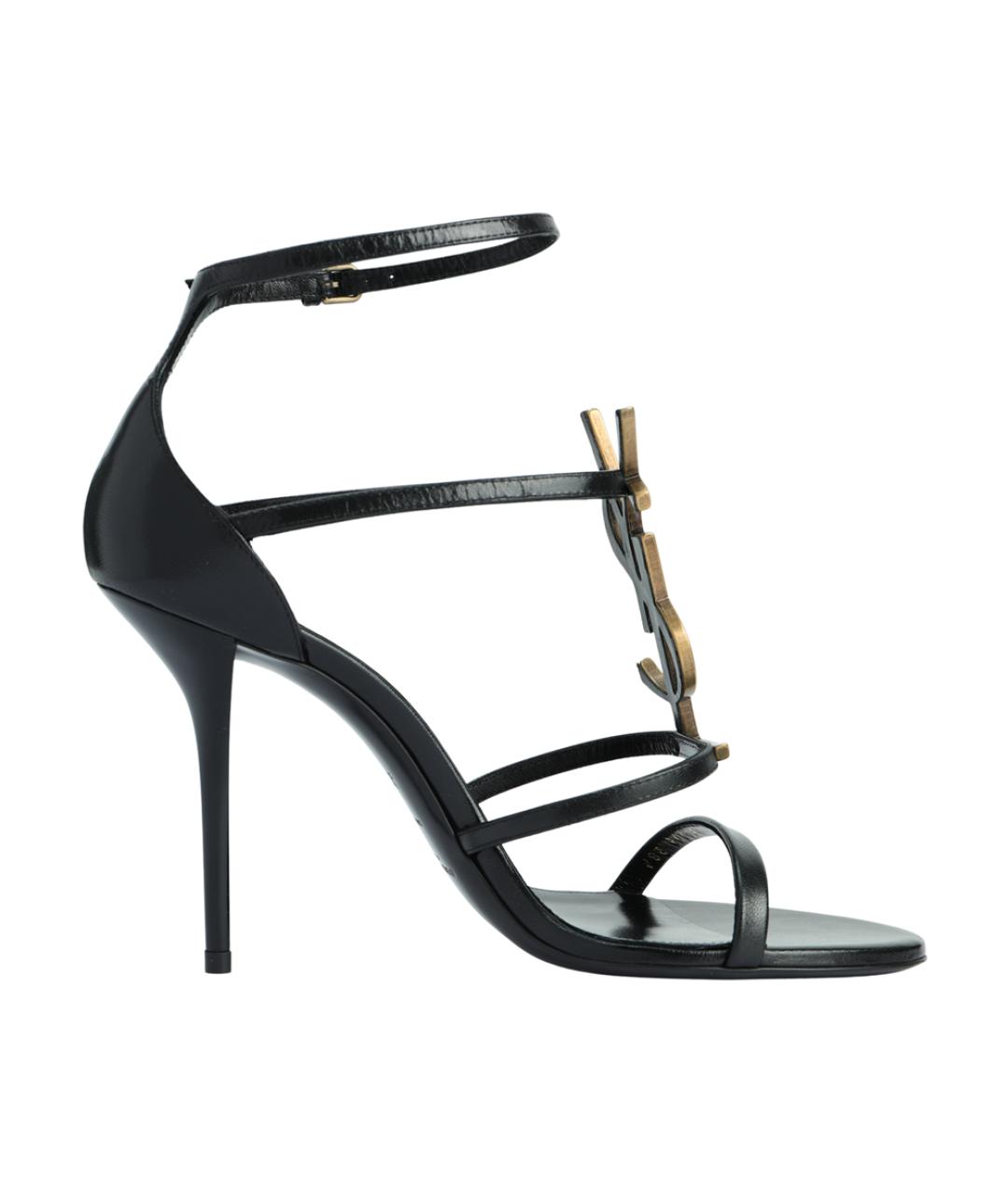 SAINT LAURENT Черные кожаные туфли, фото 1