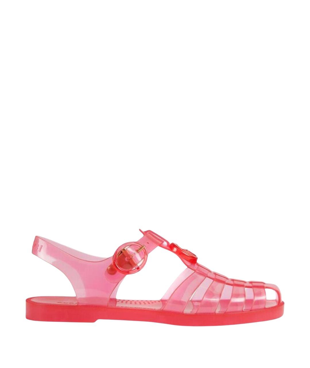 GUCCI Розовые резиновые сандалии, фото 1