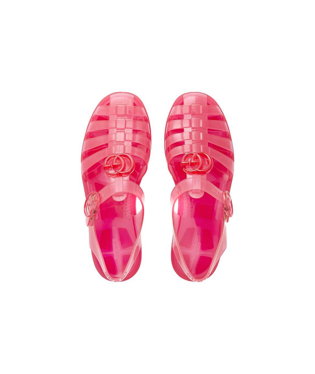 GUCCI Розовые резиновые сандалии, фото 3