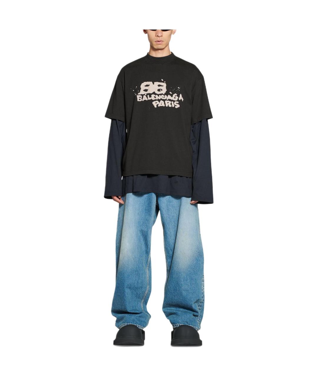 BALENCIAGA Черная футболка, фото 4