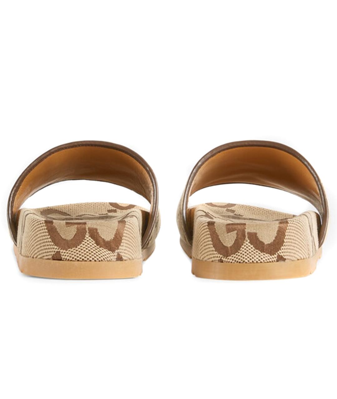 GUCCI Коричневые текстильные сандалии, фото 4