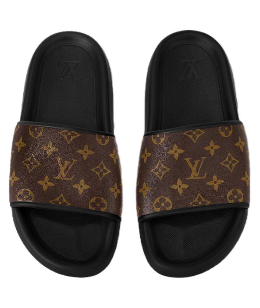 LOUIS VUITTON Коричневые шлепанцы, фото 4