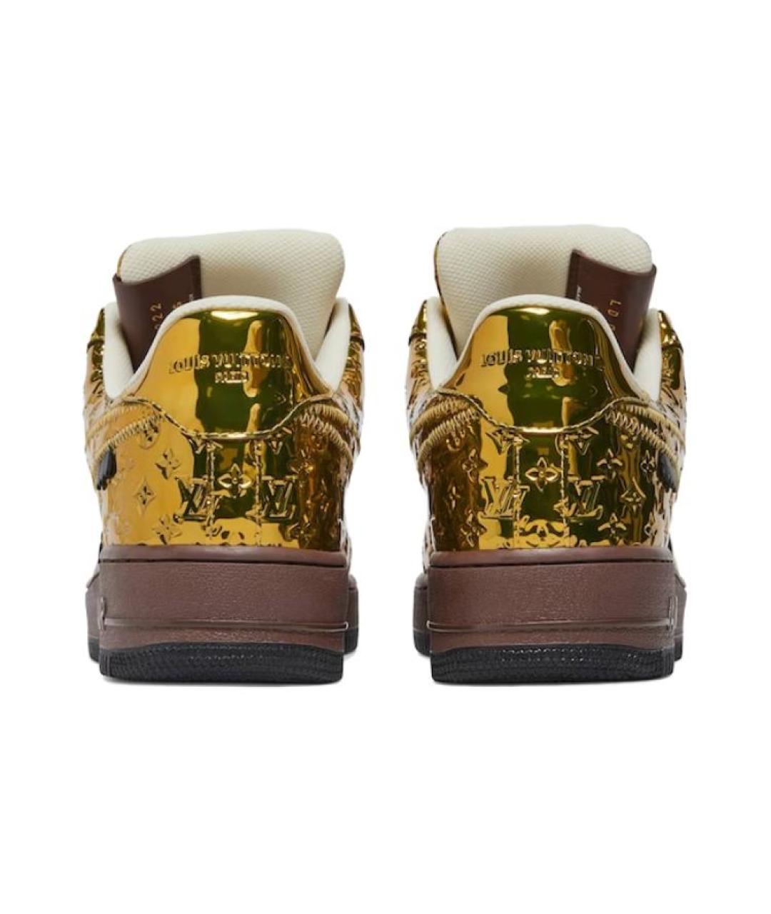 LOUIS VUITTON Золотые кожаные кроссовки, фото 4