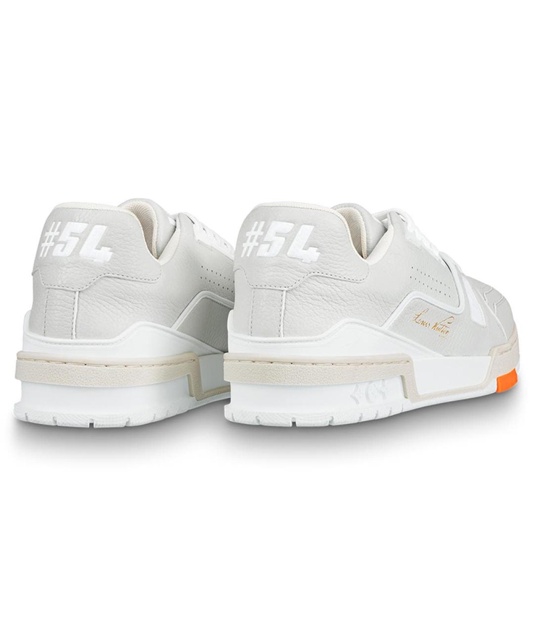 LOUIS VUITTON Белые кожаные низкие кроссовки / кеды, фото 4