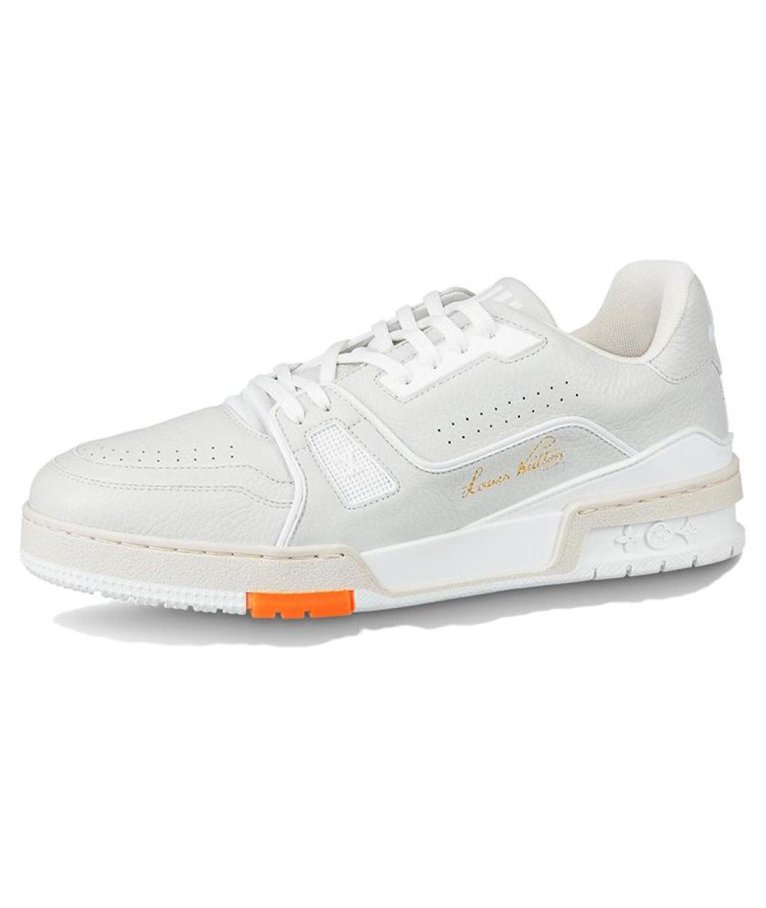 LOUIS VUITTON Белые кожаные низкие кроссовки / кеды, фото 2