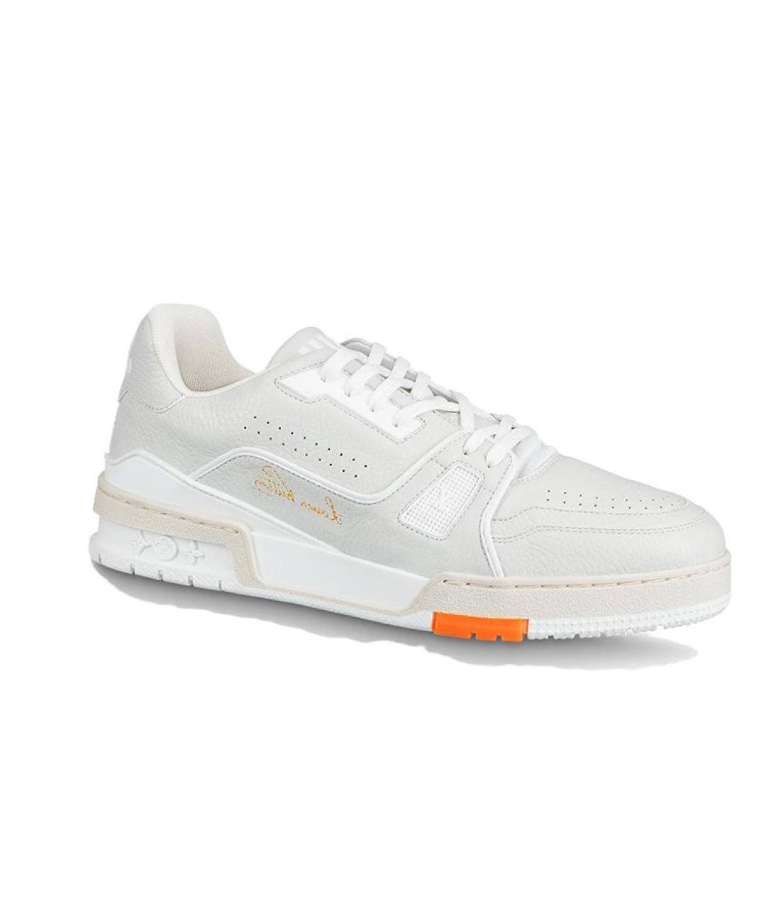 LOUIS VUITTON Белые кожаные низкие кроссовки / кеды, фото 1