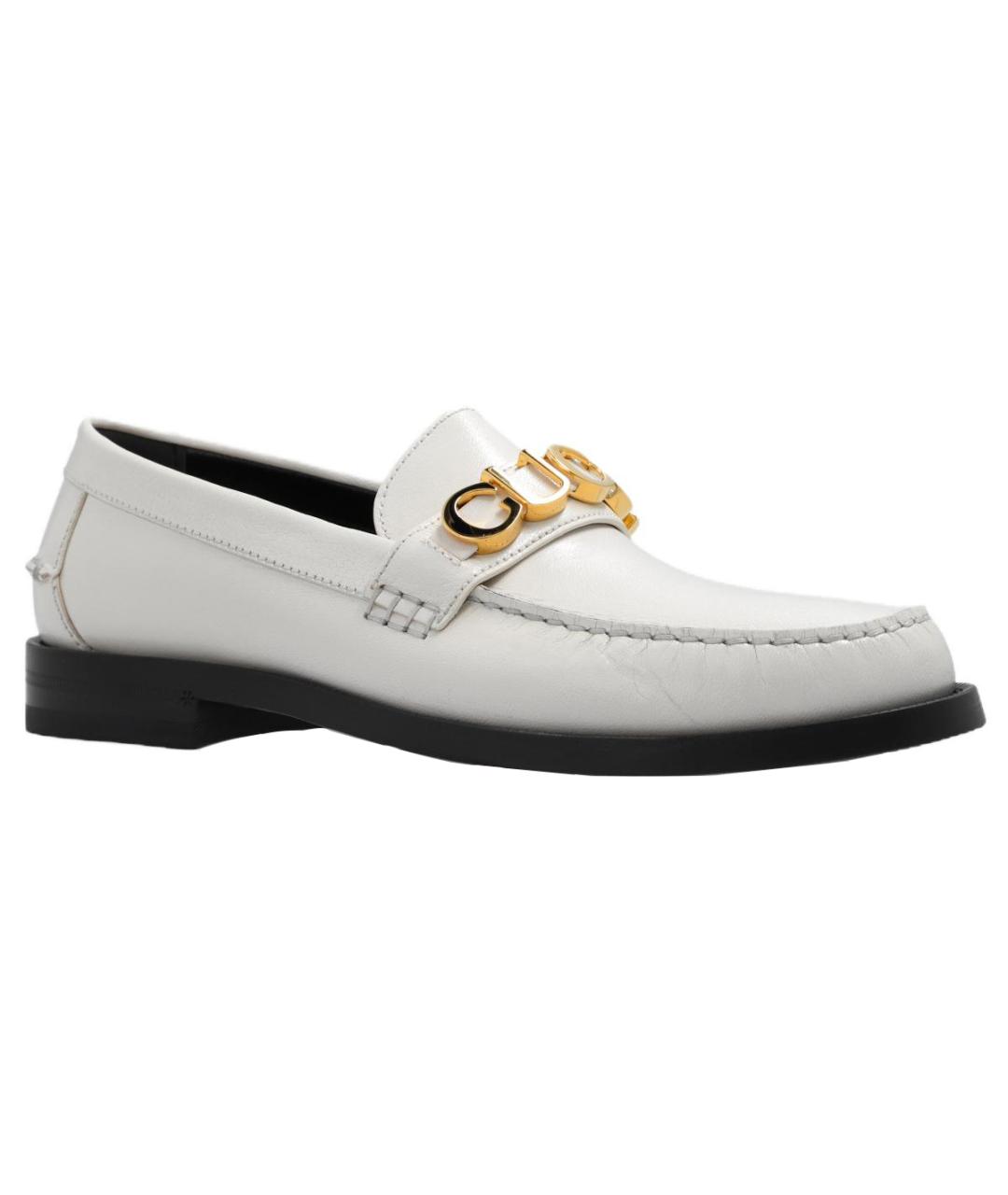 GUCCI Белые кожаные лоферы, фото 3