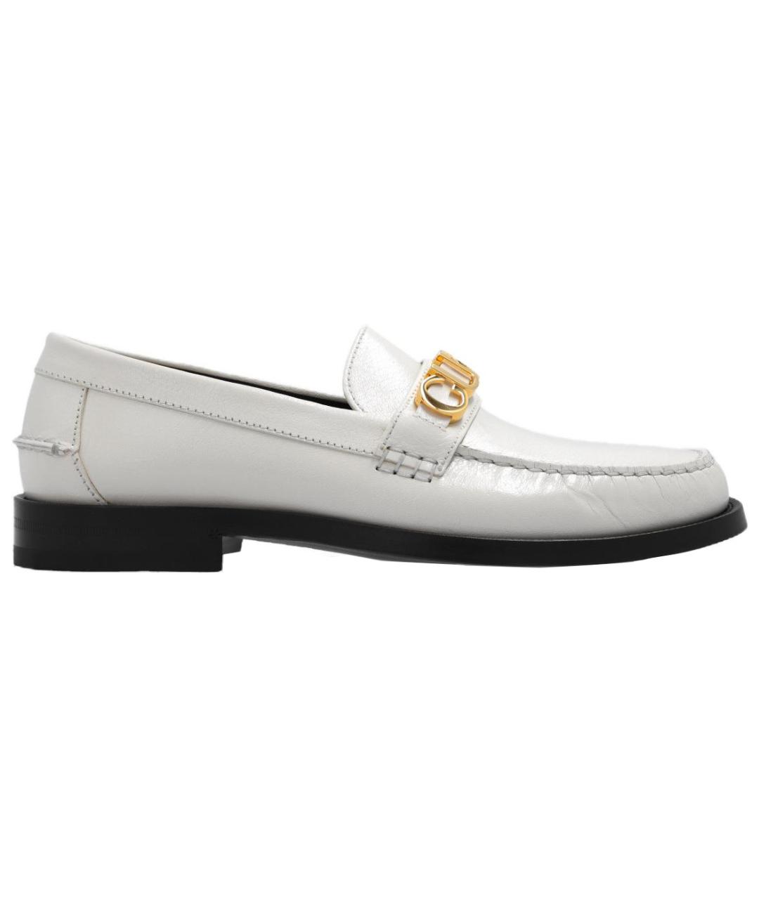 GUCCI Белые кожаные лоферы, фото 6