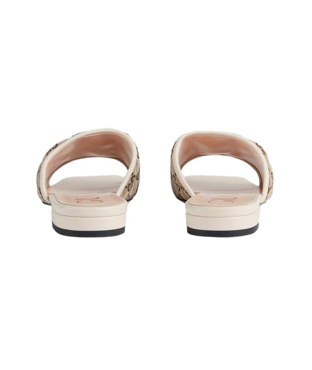 GUCCI Коричневые текстильные сандалии, фото 4