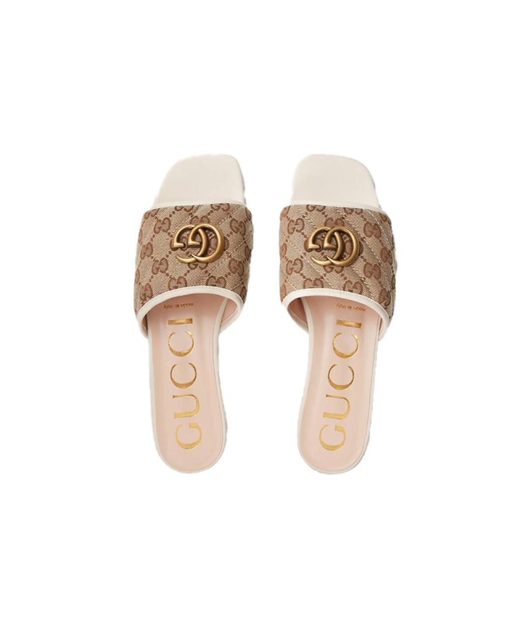 GUCCI Коричневые текстильные сандалии, фото 3