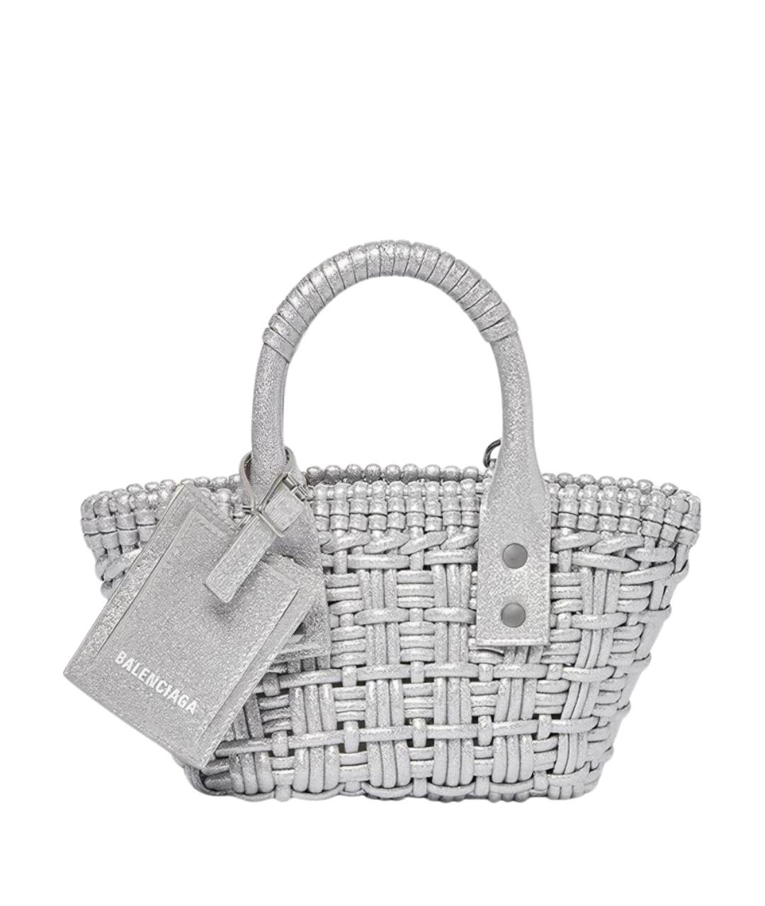 BALENCIAGA Серая пелетеная сумка через плечо, фото 1