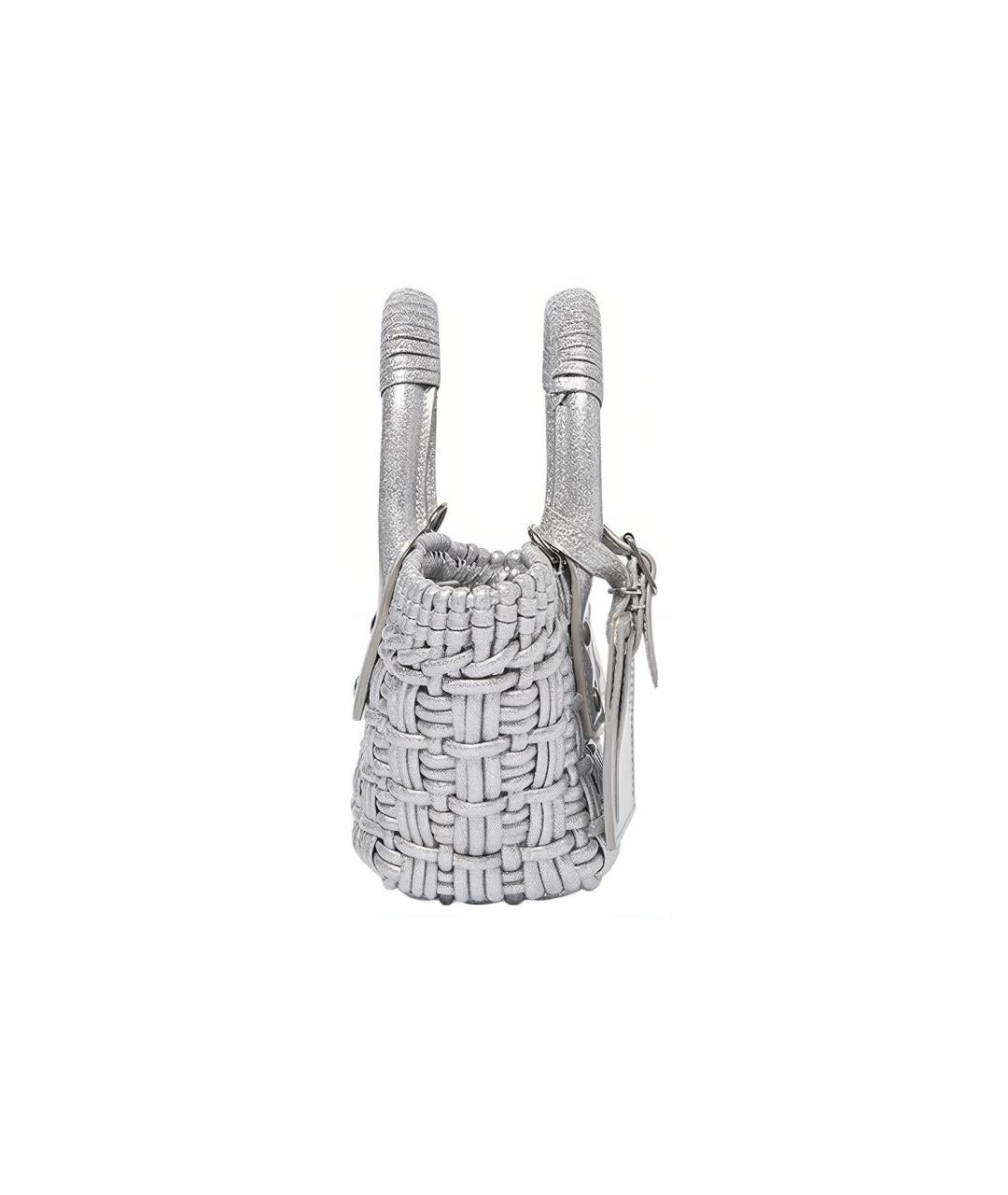 BALENCIAGA Серая пелетеная сумка через плечо, фото 4