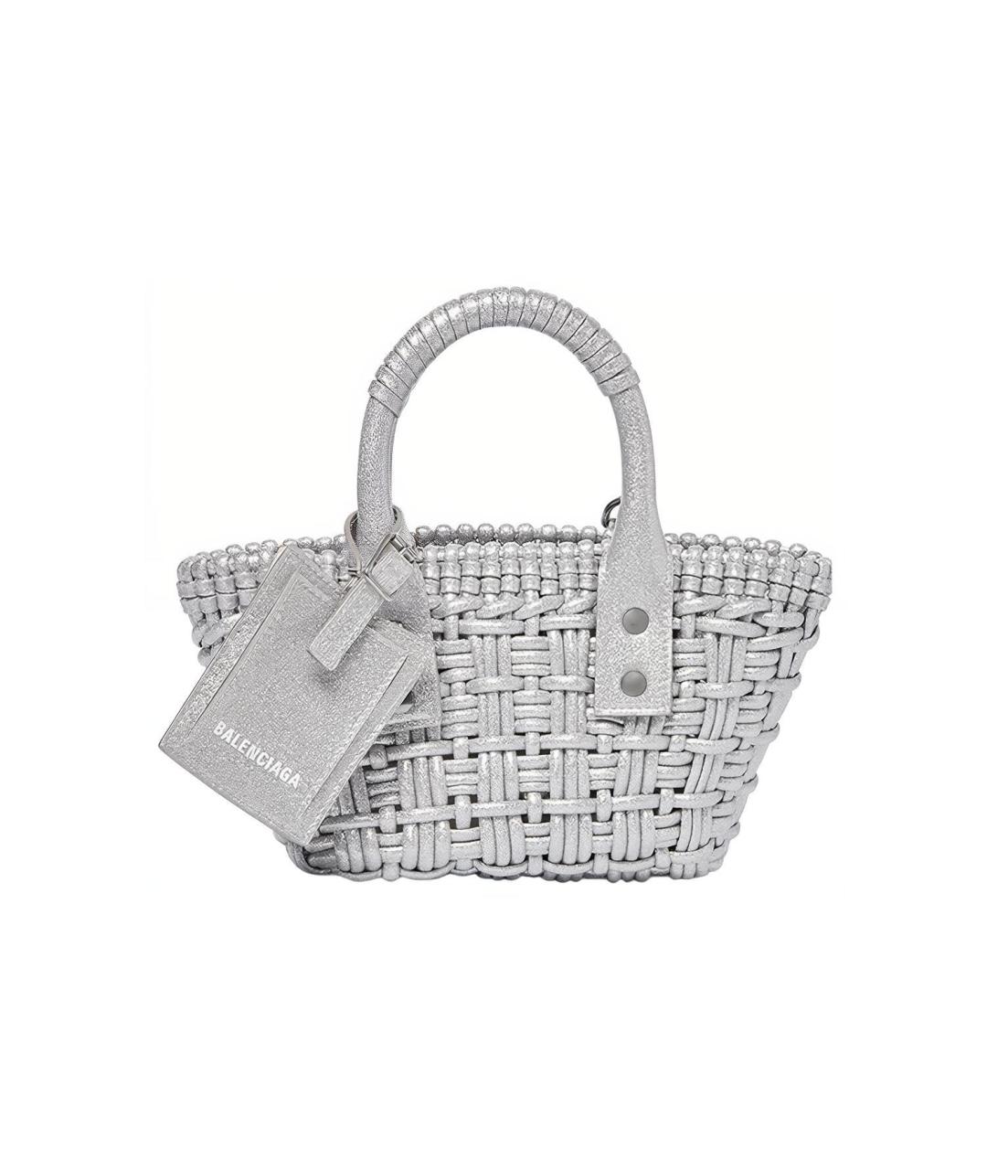 BALENCIAGA Серая пелетеная сумка через плечо, фото 7