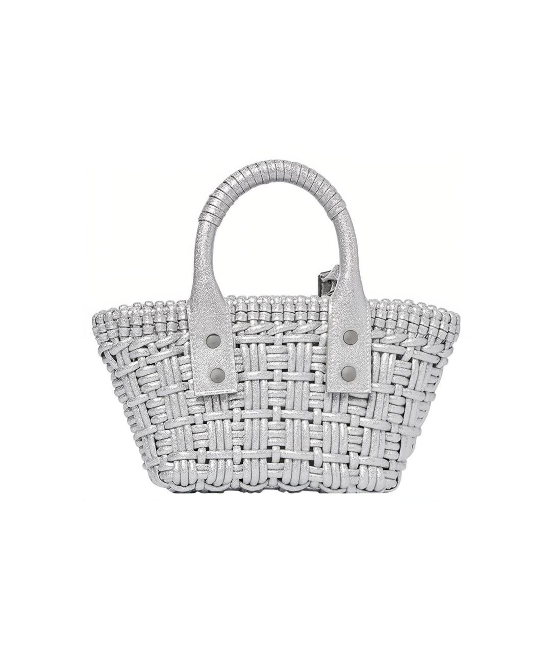 BALENCIAGA Серая пелетеная сумка через плечо, фото 5