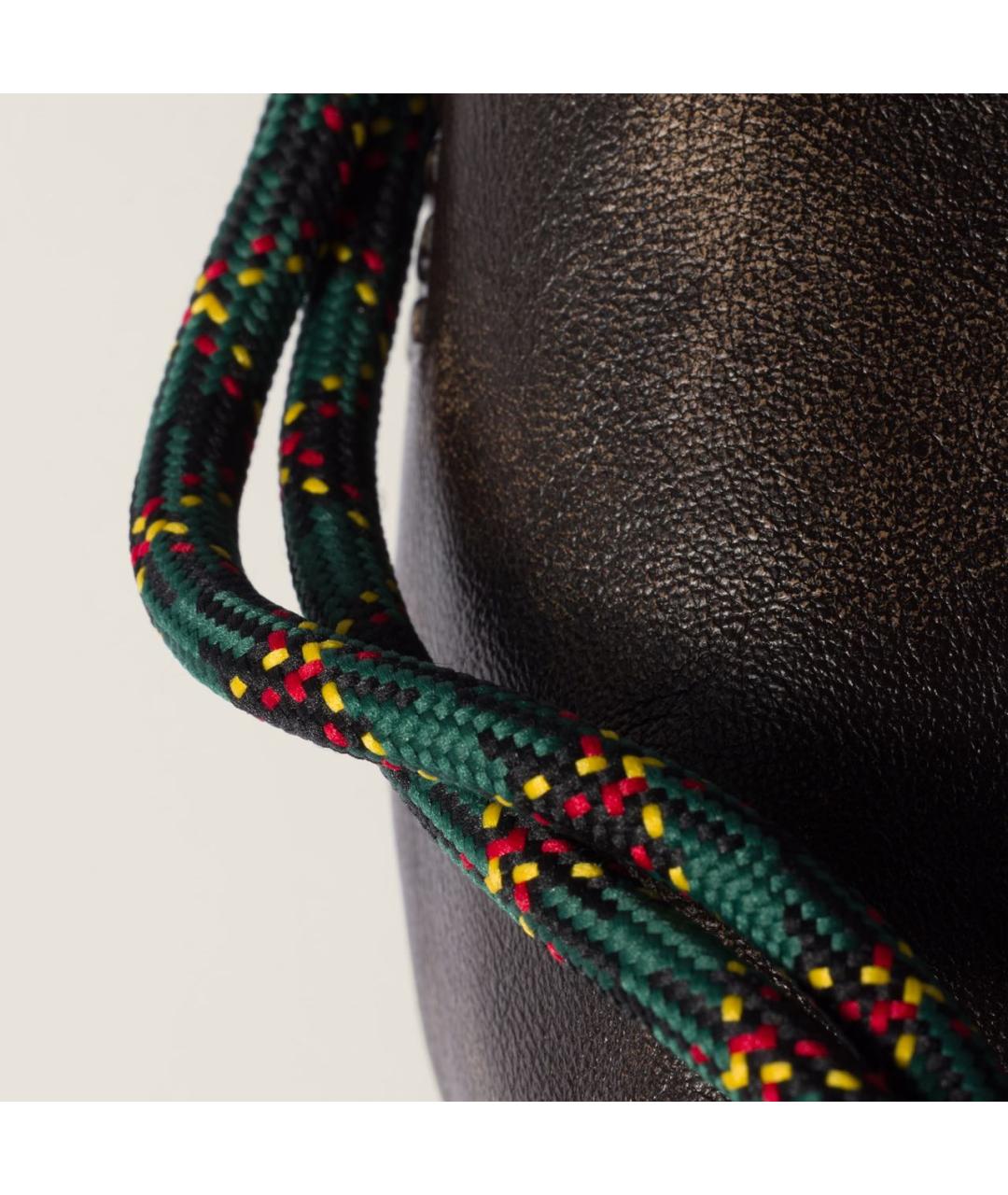 MIU MIU Антрацитовая кожаная сумка с короткими ручками, фото 3