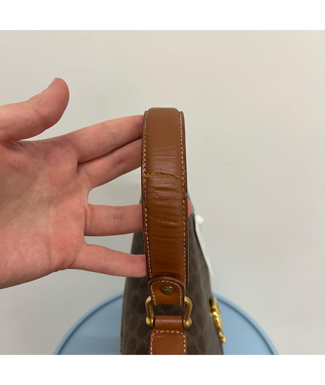 CELINE Коричневая сумка с короткими ручками, фото 4