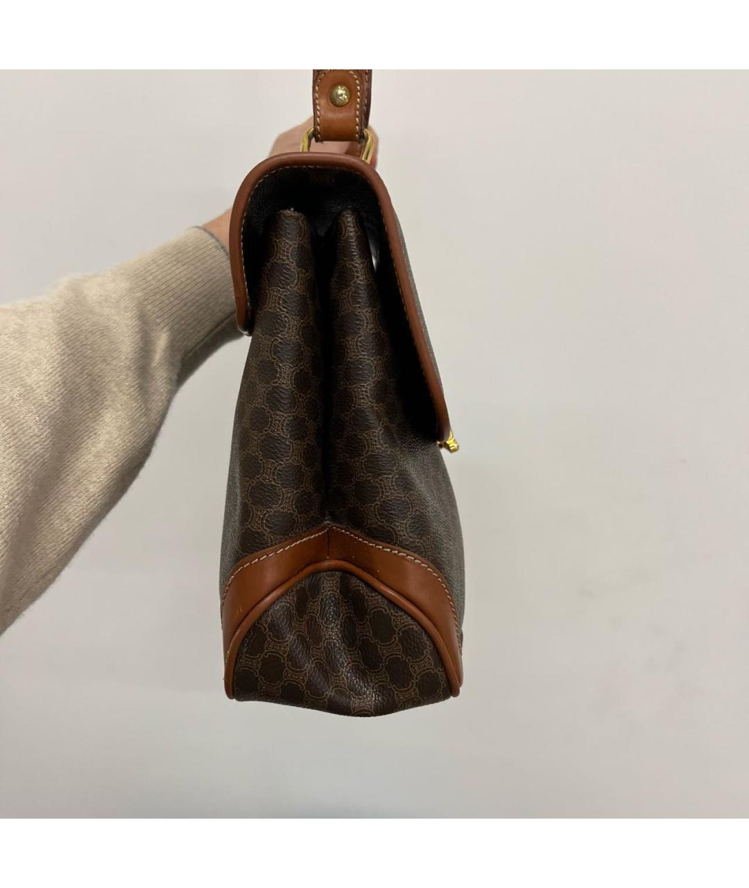 CELINE Коричневая сумка с короткими ручками, фото 7