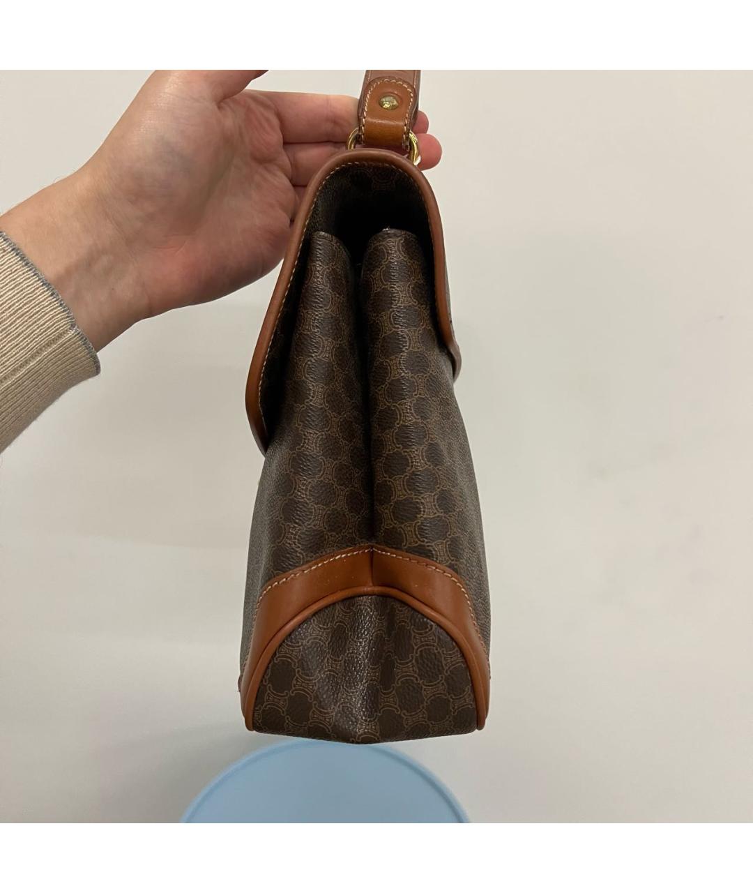 CELINE Коричневая сумка с короткими ручками, фото 6
