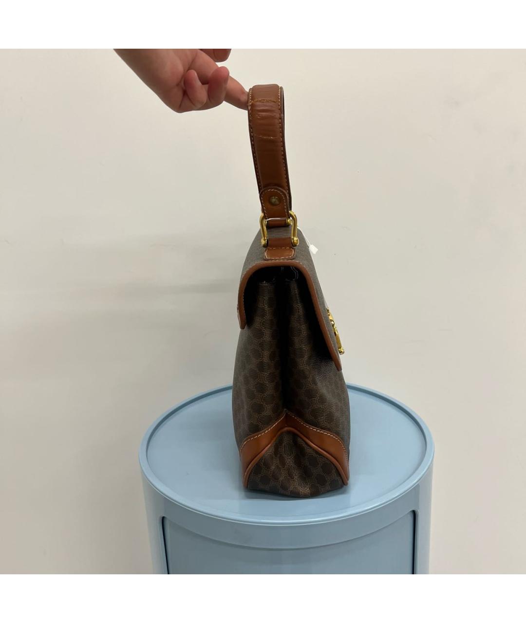 CELINE Коричневая сумка с короткими ручками, фото 3