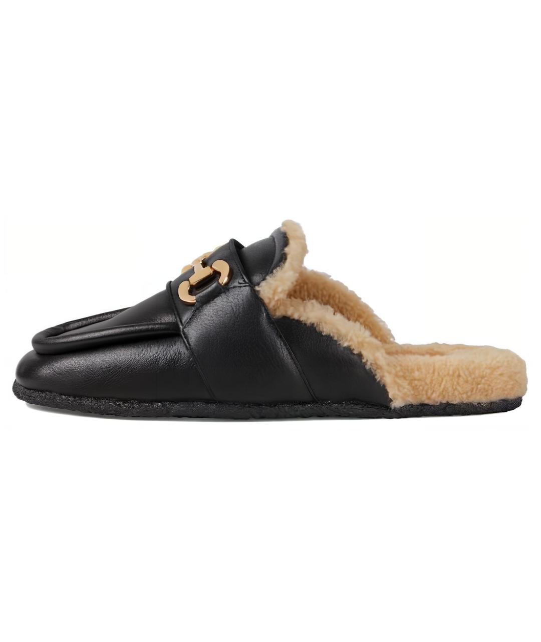 GUCCI Черные кожаные мюли, фото 6