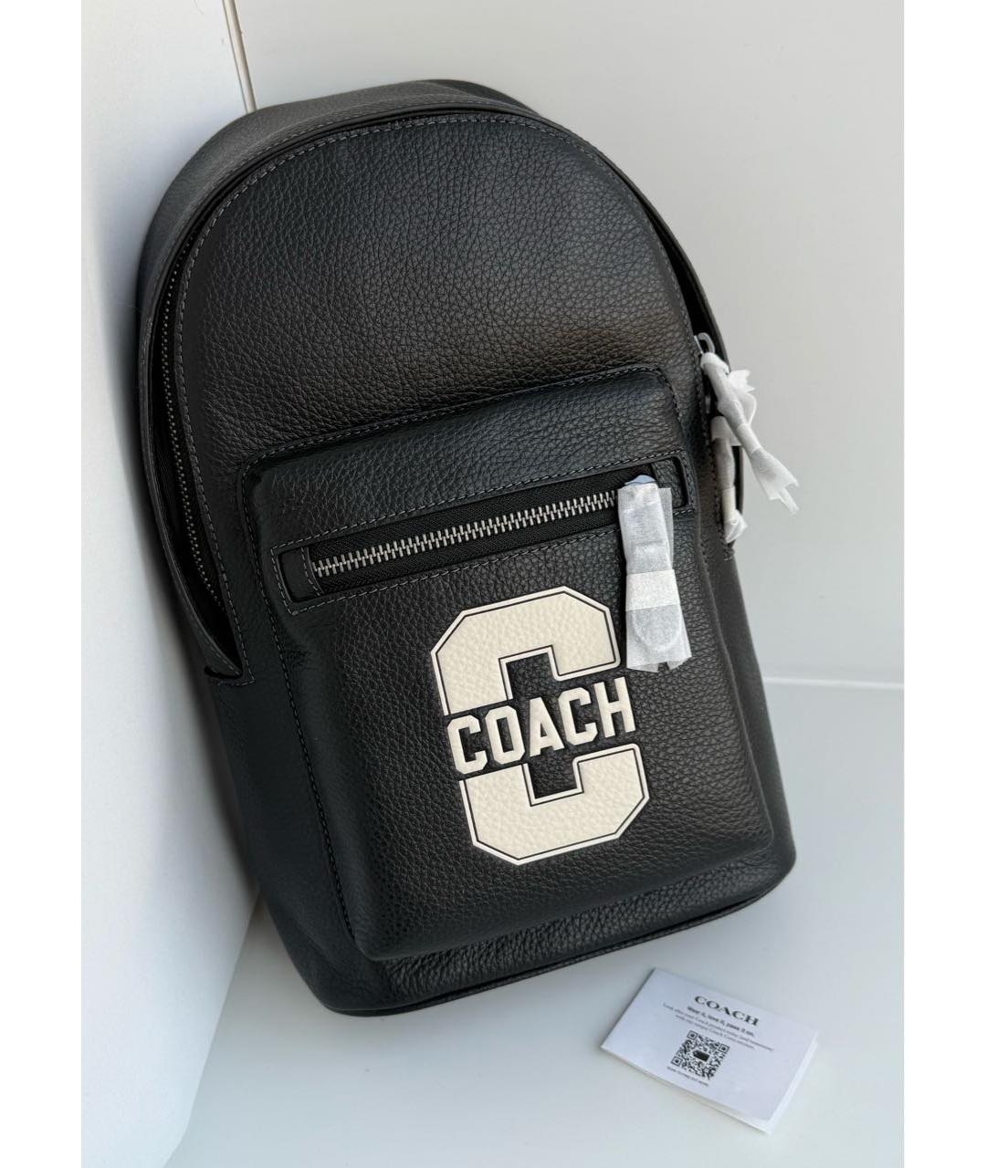 COACH Черная кожаная сумка на плечо, фото 2