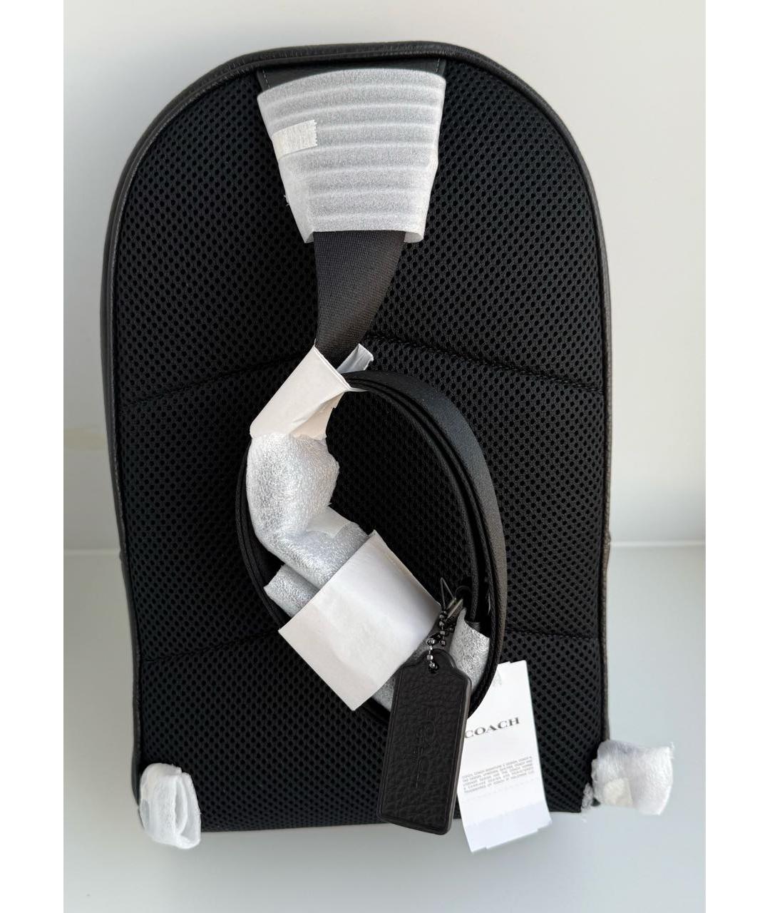 COACH Черная кожаная сумка на плечо, фото 3