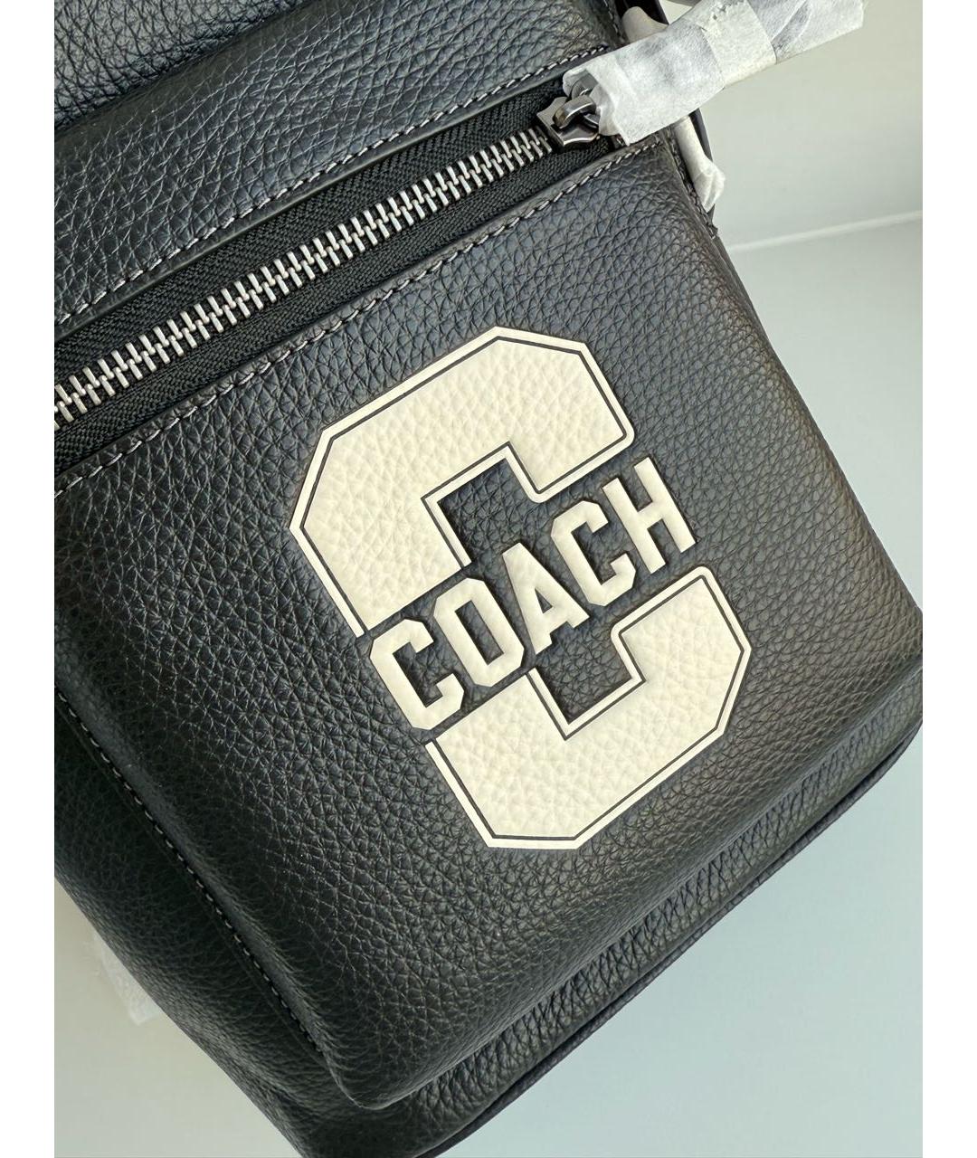 COACH Черная кожаная сумка на плечо, фото 8