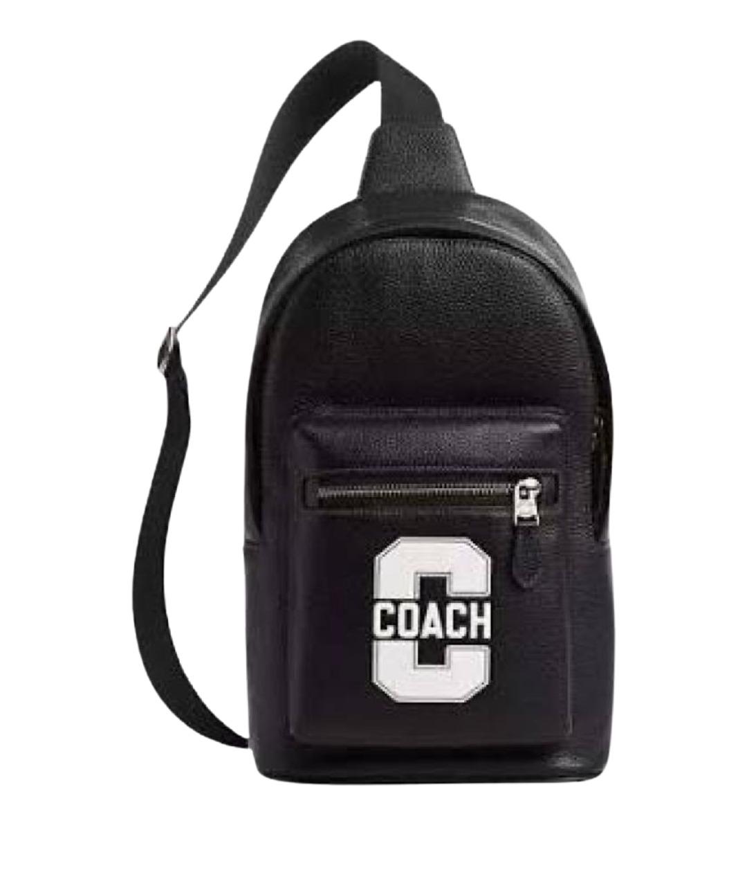 COACH Черная кожаная сумка на плечо, фото 1