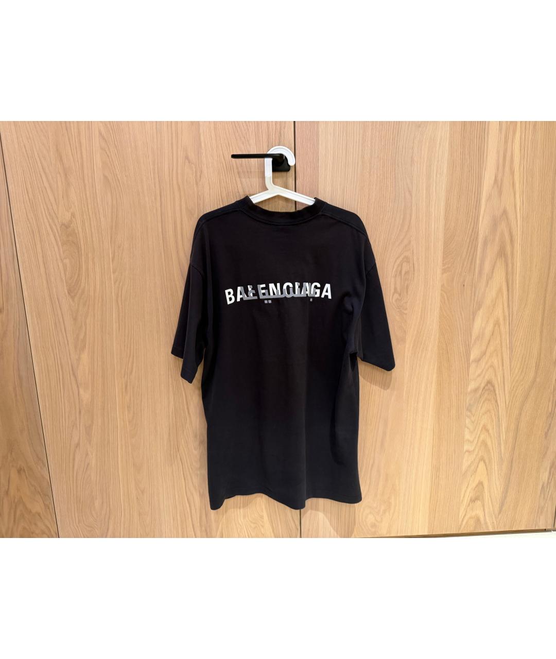 BALENCIAGA Черная хлопковая футболка, фото 5