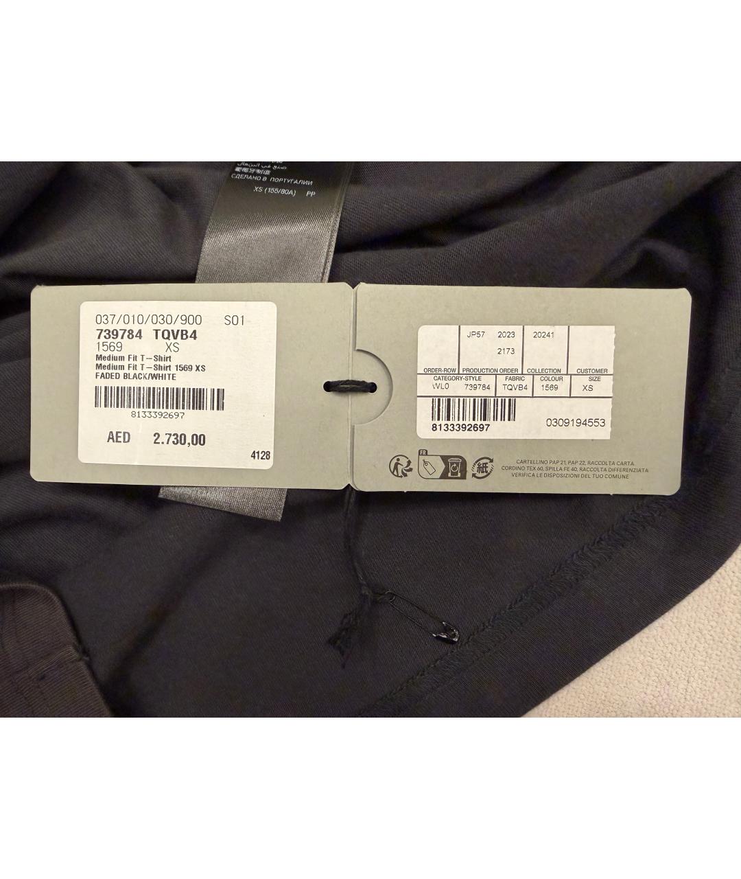 BALENCIAGA Черная хлопковая футболка, фото 8