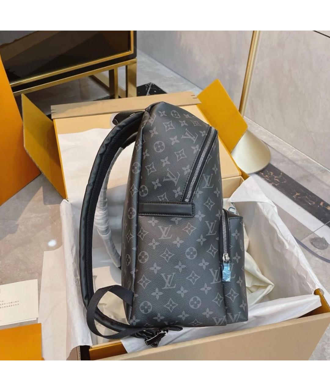 LOUIS VUITTON Черный кожаный рюкзак, фото 3