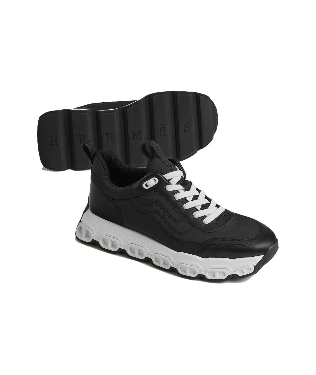 HERMES Черные низкие кроссовки / кеды, фото 4