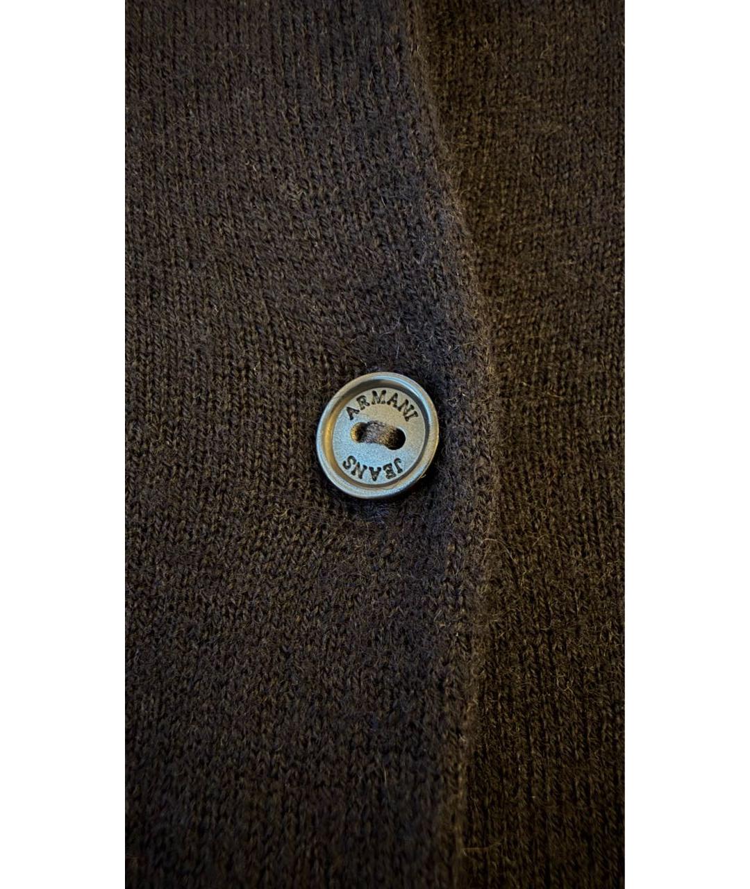 ARMANI JEANS Темно-синий шерстяной кардиган, фото 2