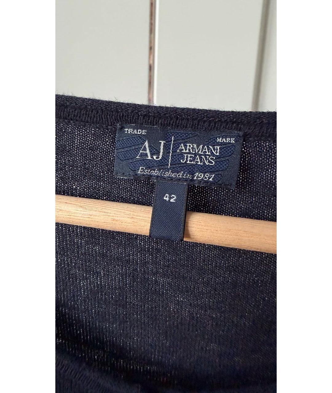 ARMANI JEANS Темно-синий шерстяной кардиган, фото 5