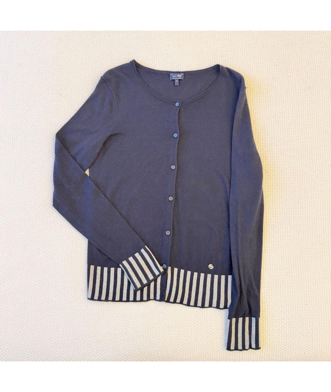 ARMANI JEANS Темно-синий шерстяной кардиган, фото 4