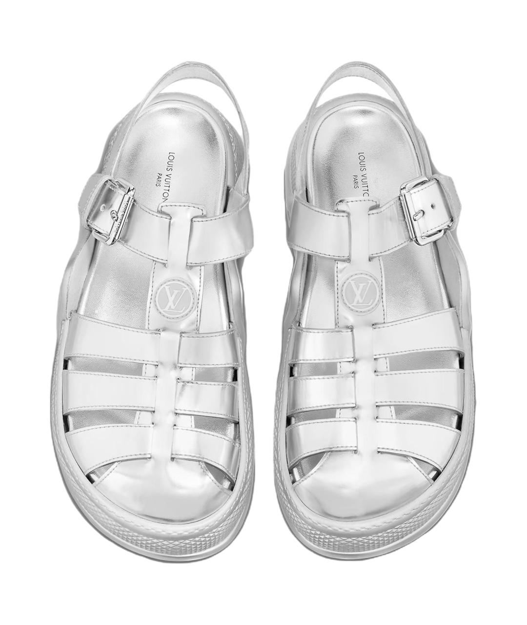 LOUIS VUITTON Серебряные сандалии, фото 4