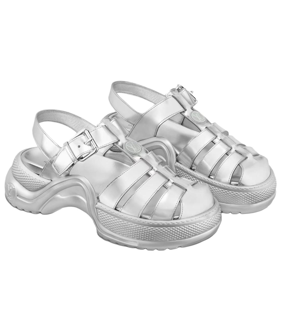 LOUIS VUITTON Серебряные сандалии, фото 2