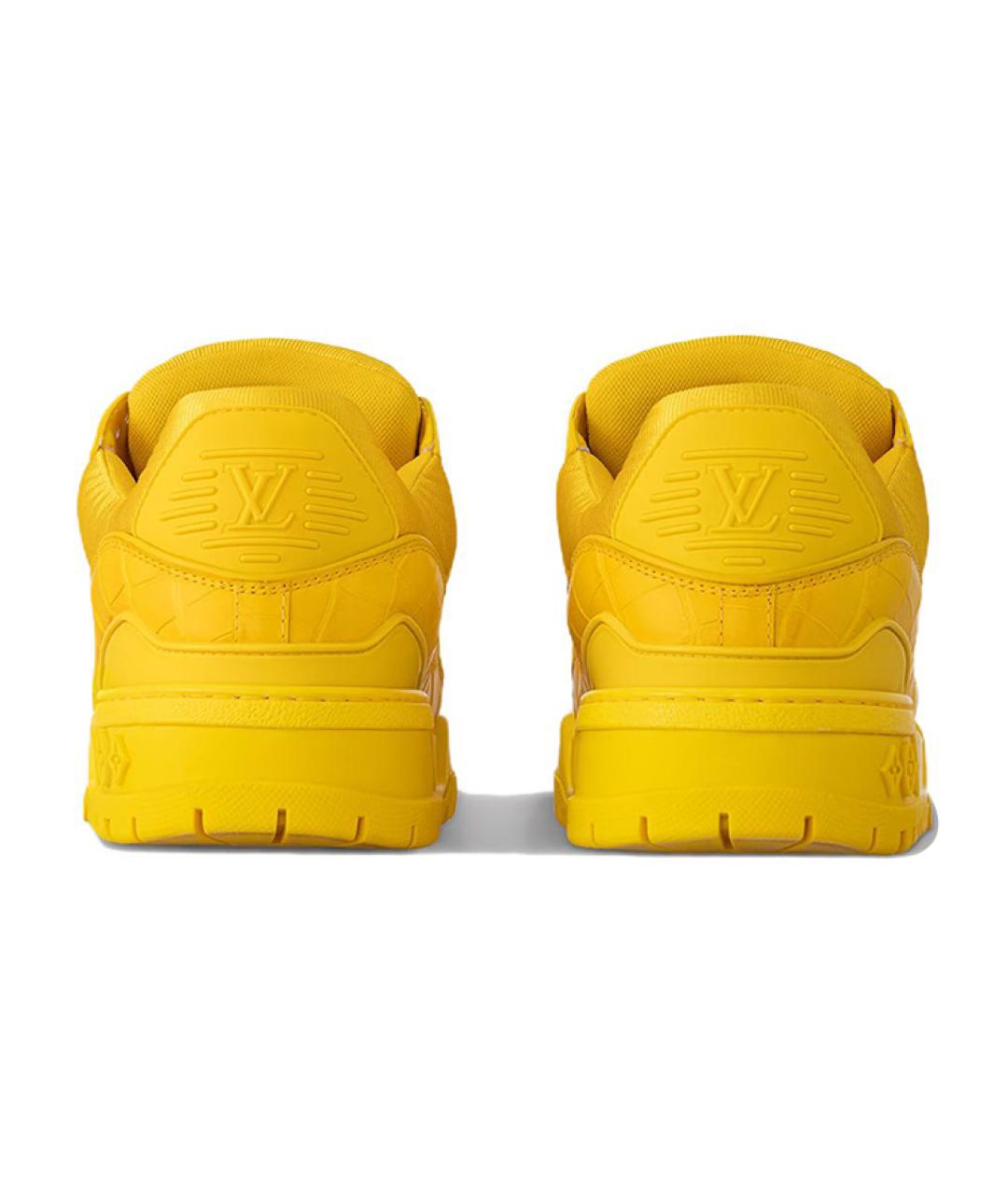 LOUIS VUITTON Желтые кожаные кроссовки, фото 4