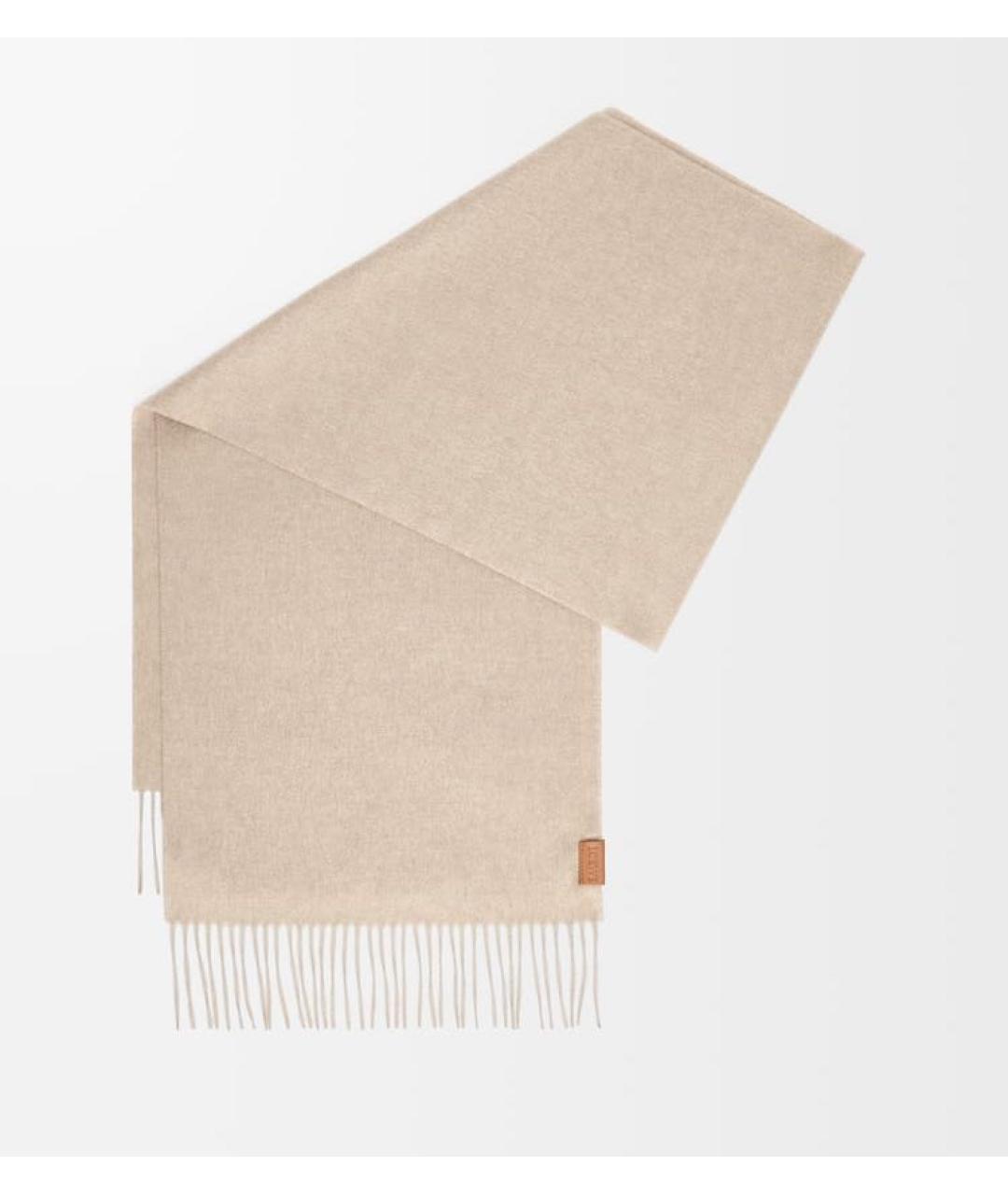 LOEWE Бежевый кашемировый шарф, фото 4