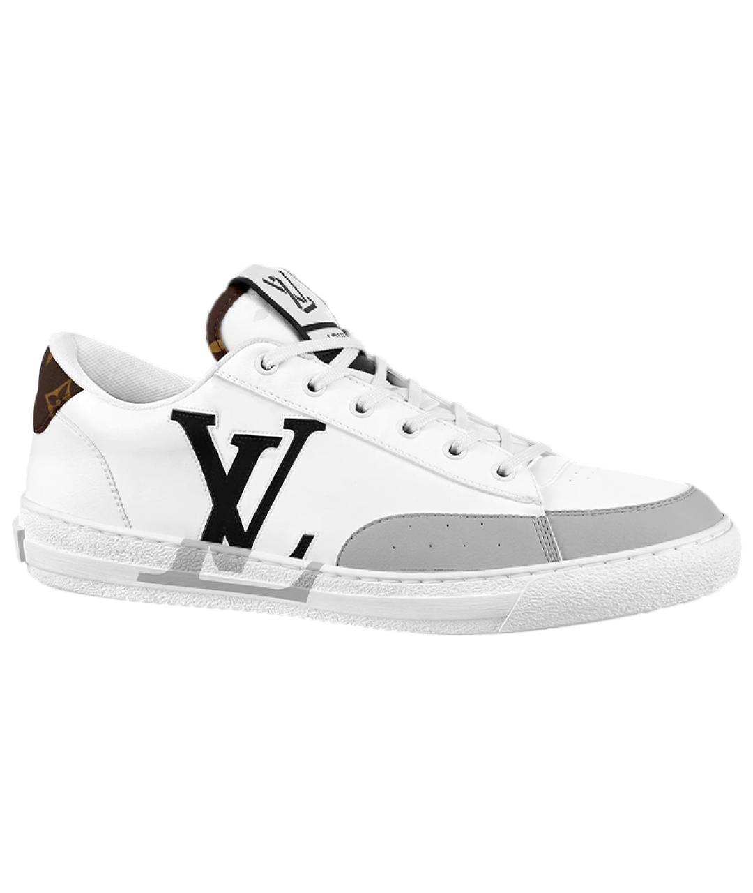 LOUIS VUITTON Белые кожаные низкие кроссовки / кеды, фото 3