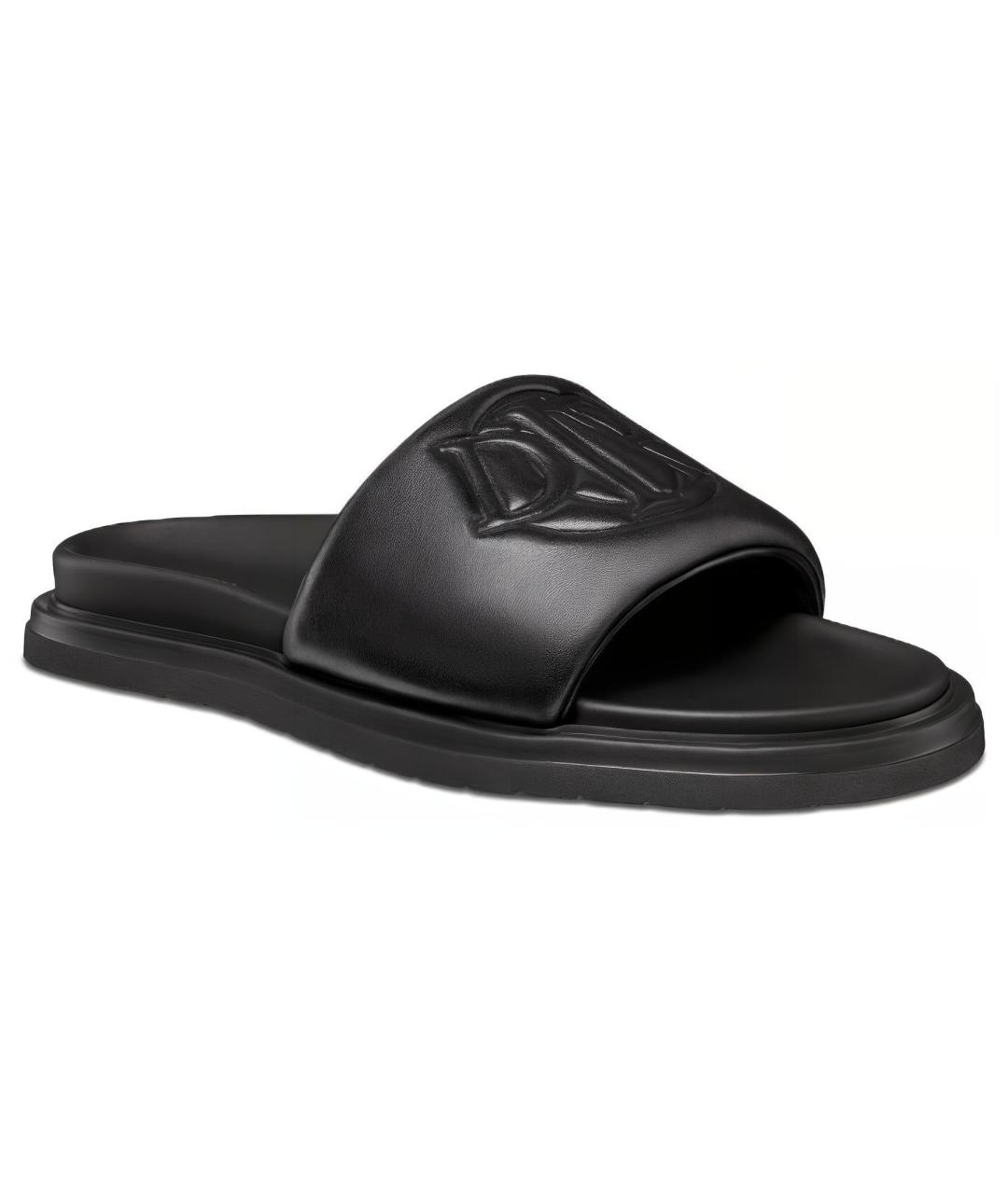 CHRISTIAN DIOR Черные кожаные сандалии, фото 3