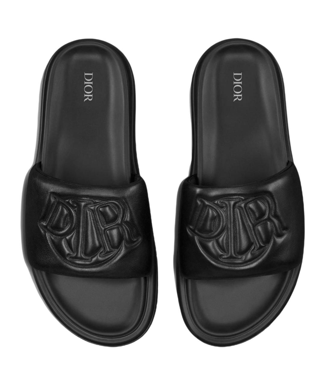 CHRISTIAN DIOR Черные кожаные сандалии, фото 4