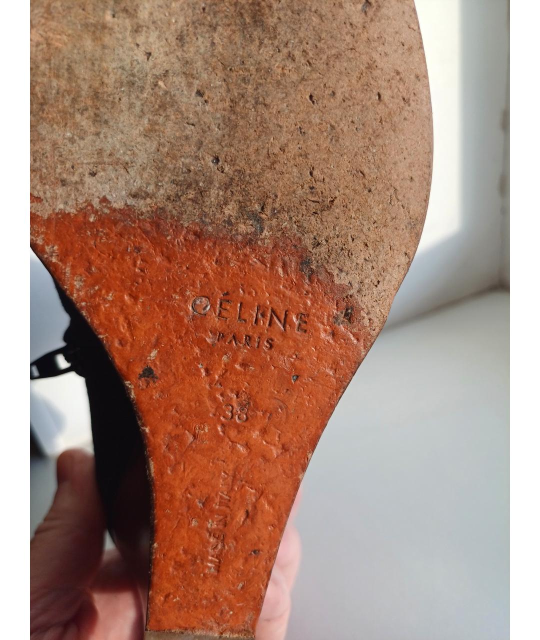 CELINE Черные замшевые ботильоны, фото 6