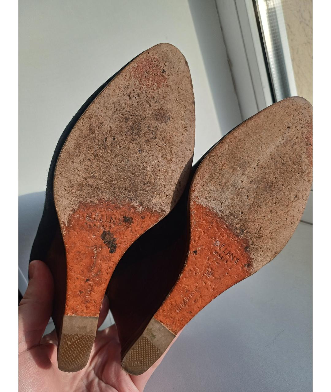 CELINE Черные замшевые ботильоны, фото 5