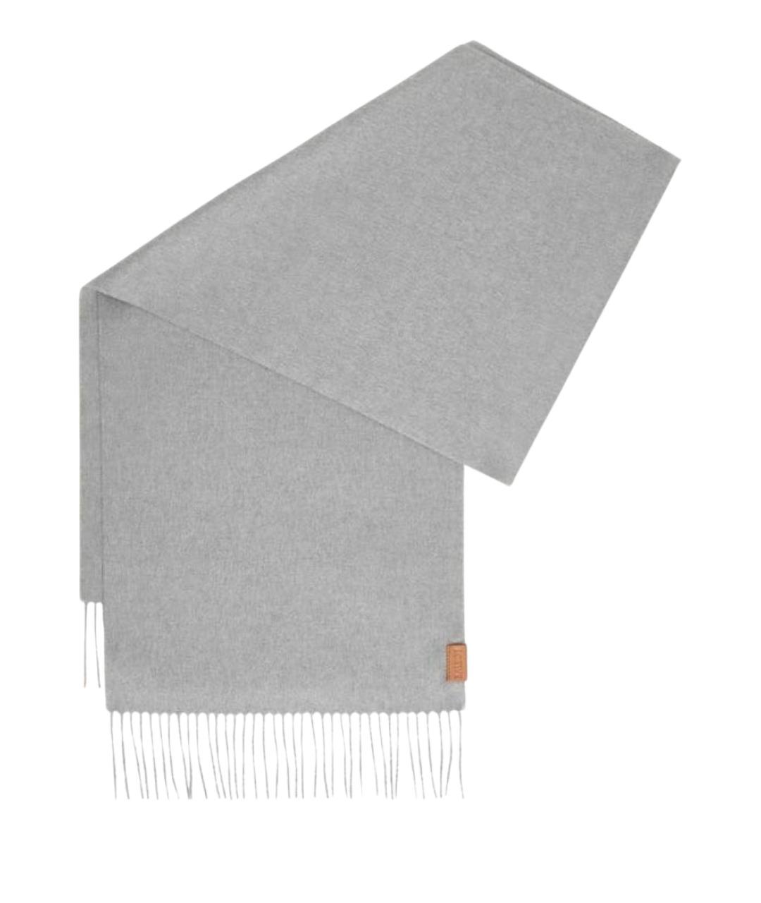 LOEWE Серый кашемировый шарф, фото 1