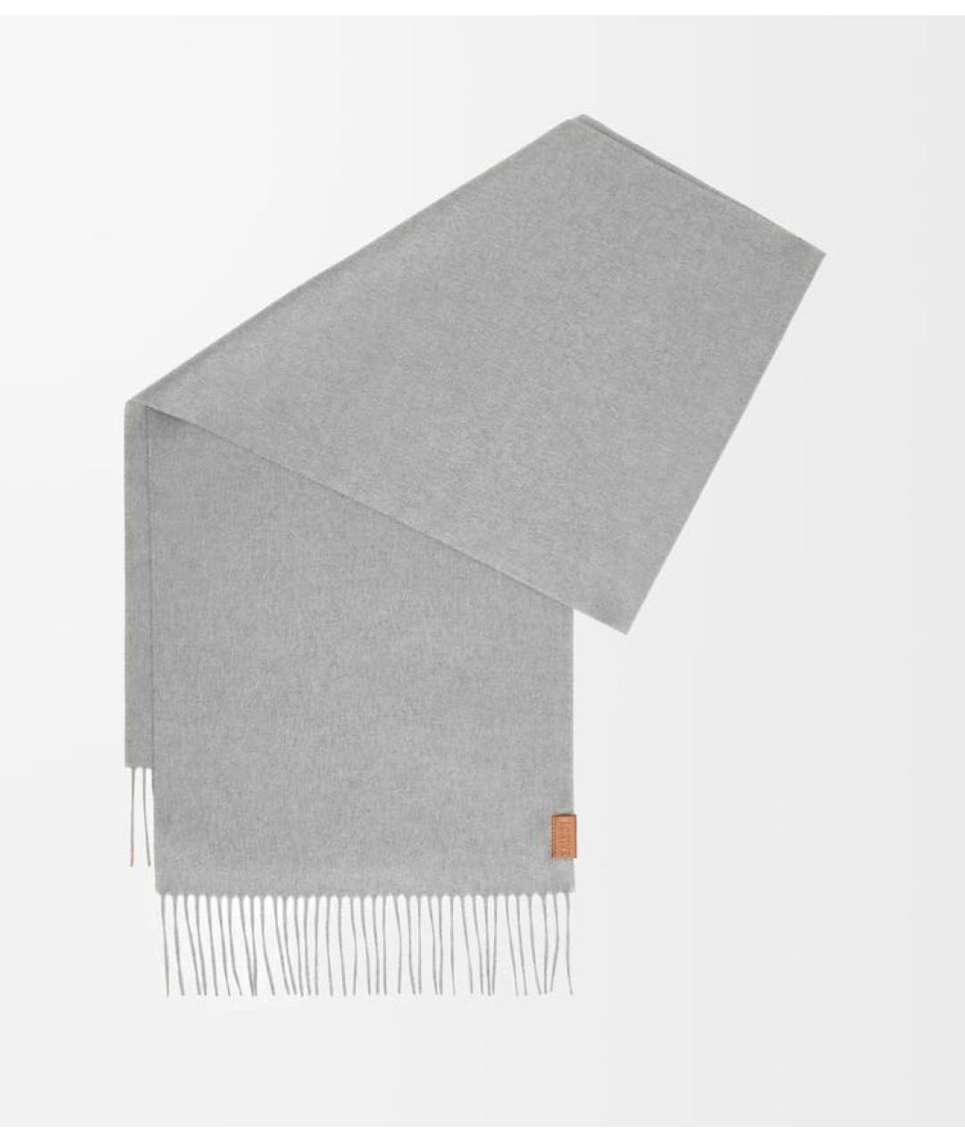 LOEWE Серый кашемировый шарф, фото 4